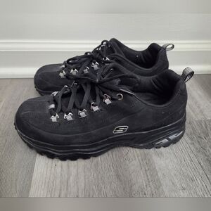 Skechers Premium Sport Women's Size 9 Sneakers Shoes Black Suede Chunky